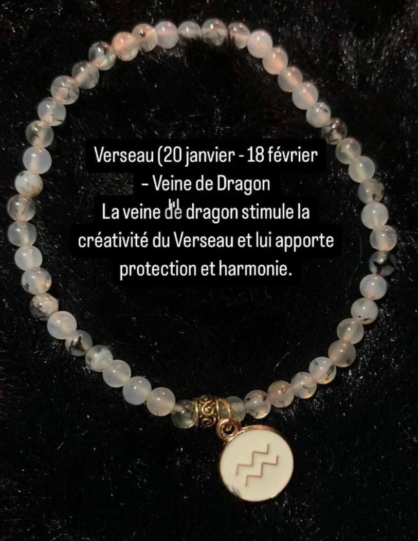 Verseau avec « Veines du Dragon »(Agate)