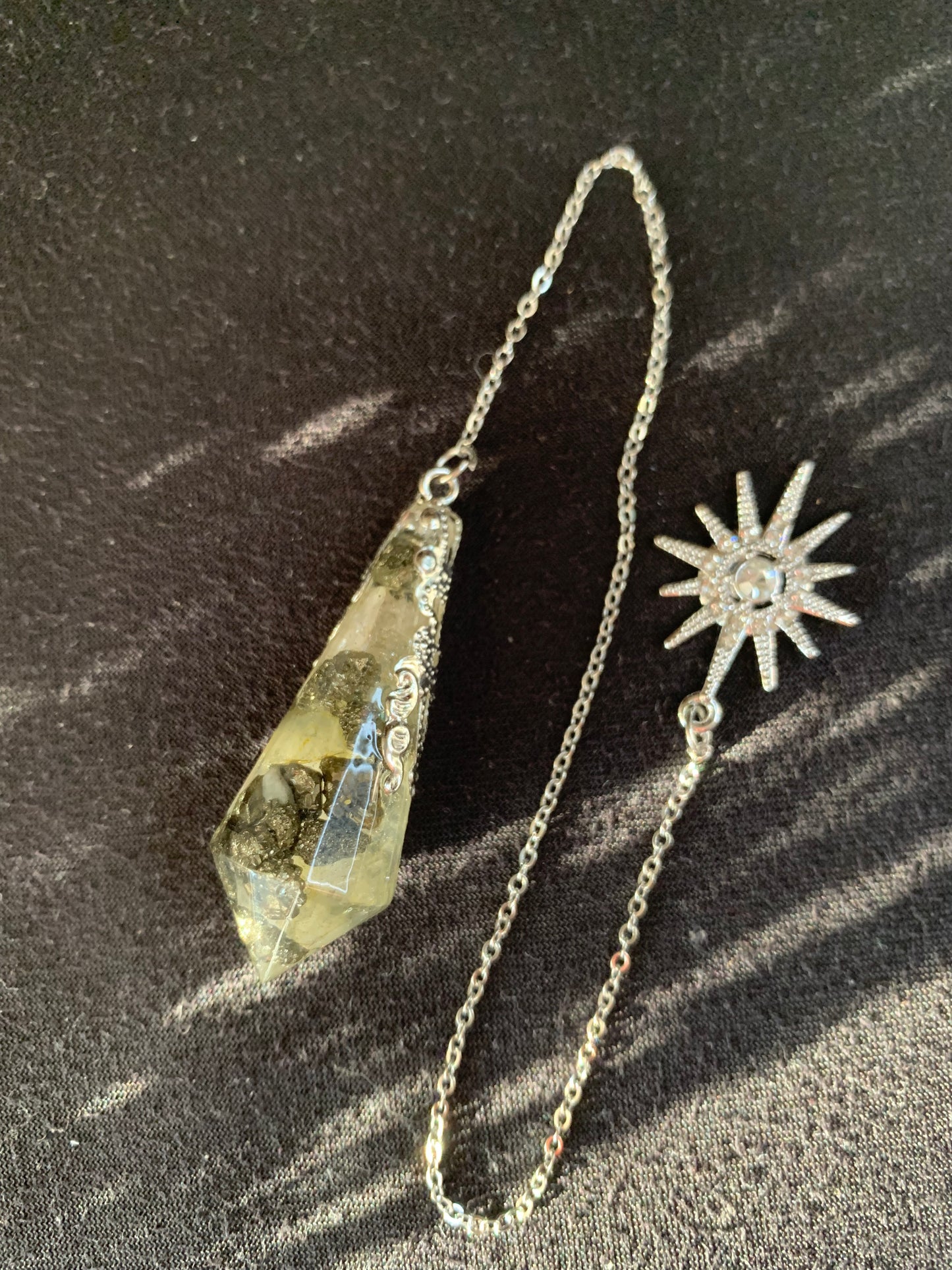 Pendule en Pyrite et Citrine