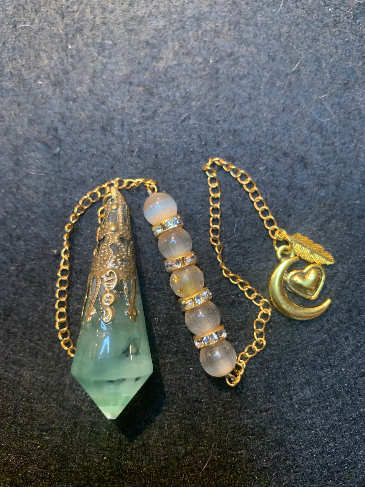 Pendule en Aventurine et Œil de Chat
