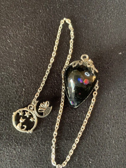 Pendule en Obsidienne Noire