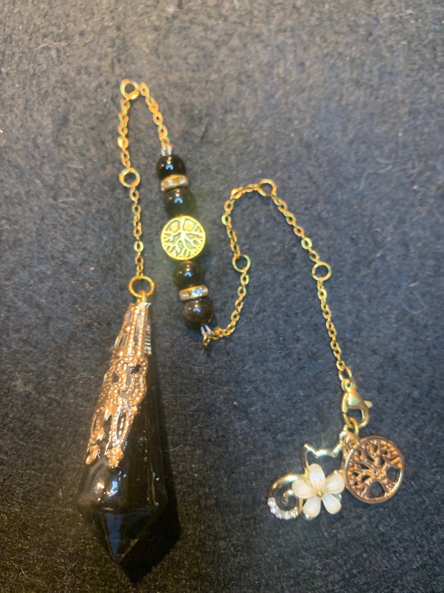 Pendule en Obsidienne Noire