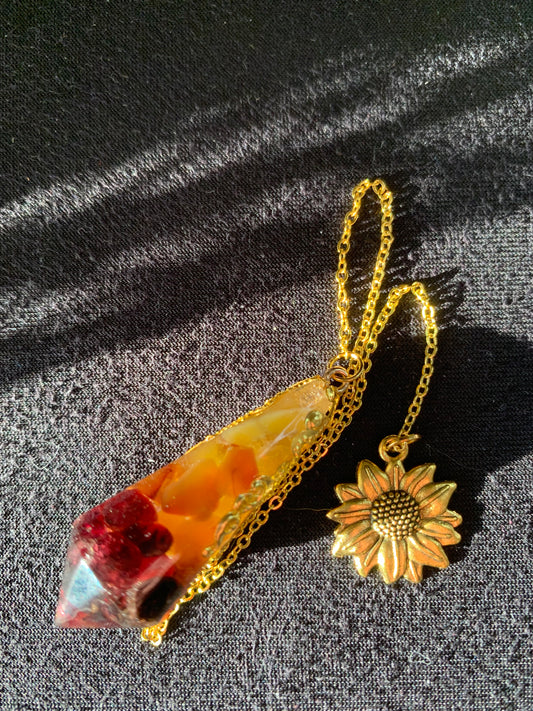 Pendule en Grenat et Agate Jaune