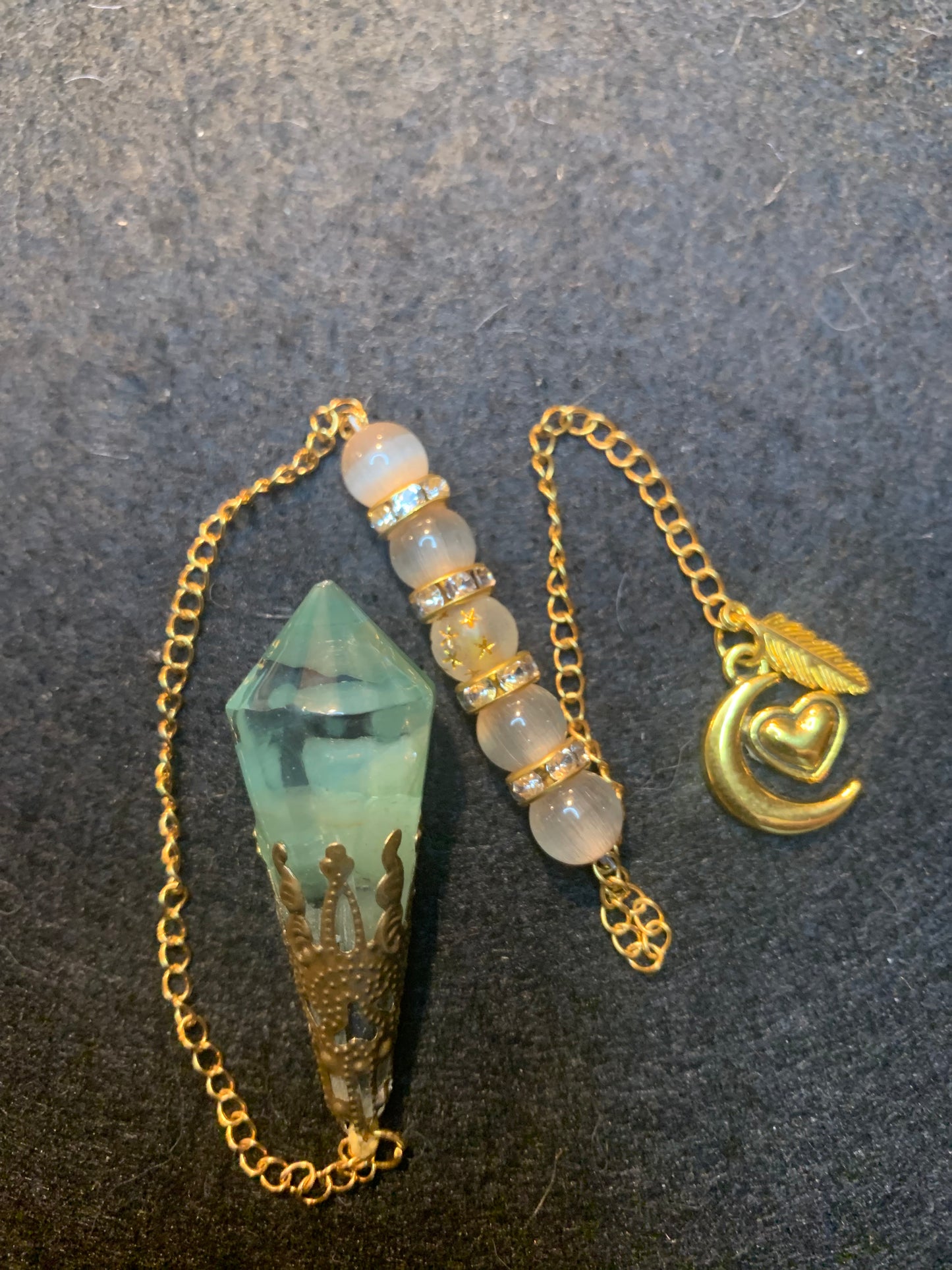 Pendule en Aventurine et Œil de Chat