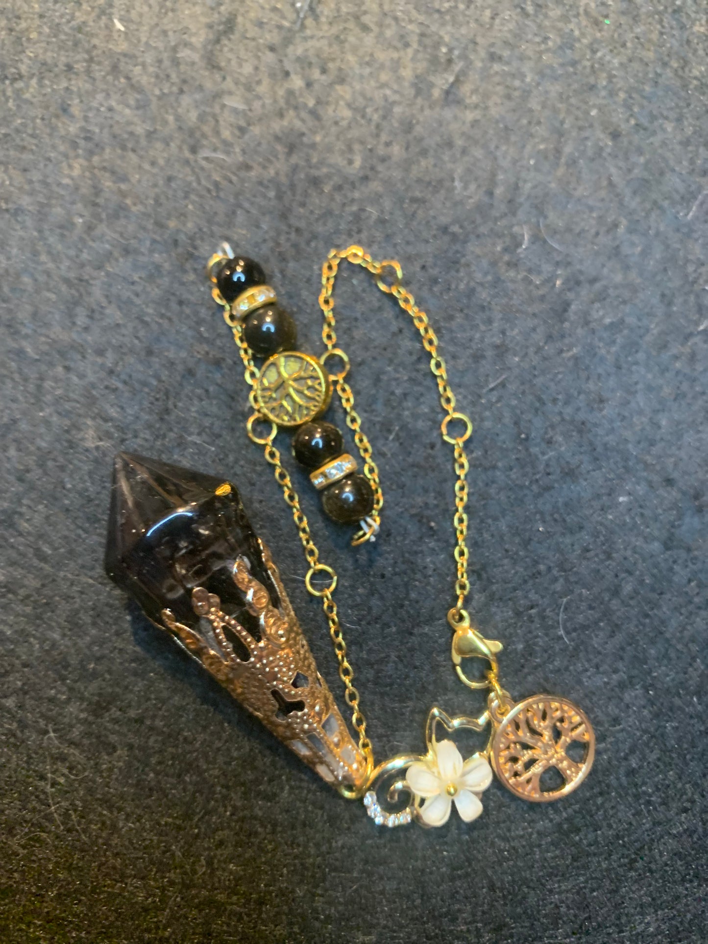 Pendule en Obsidienne Noire