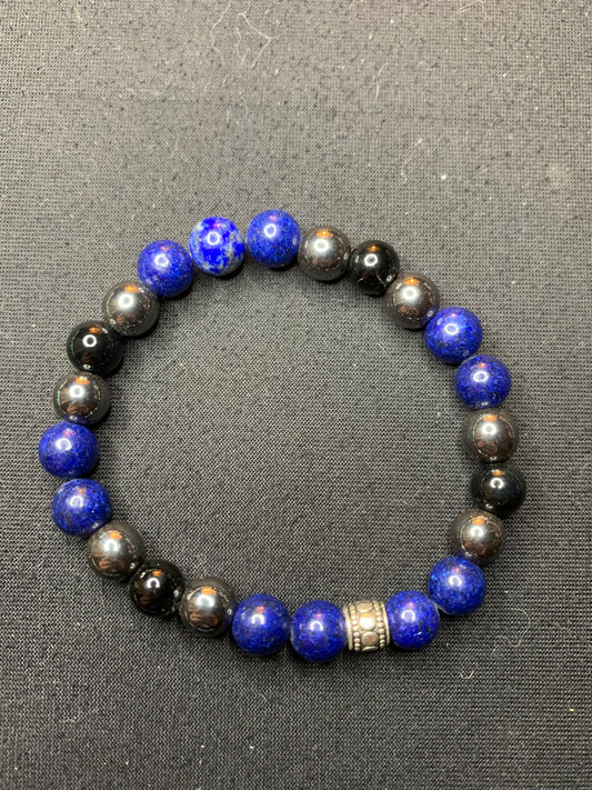 Lapis lazuli obsidienne noir,hématite