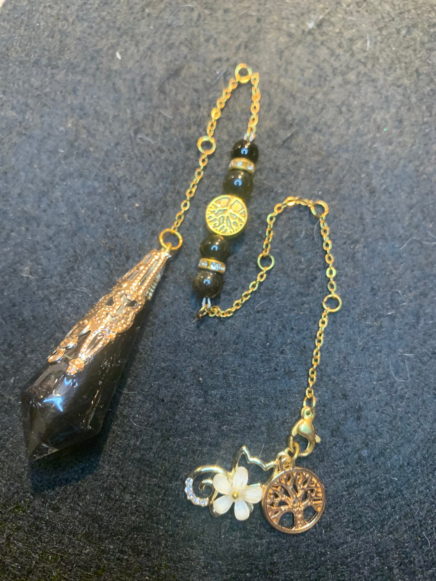 Pendule en Obsidienne Noire