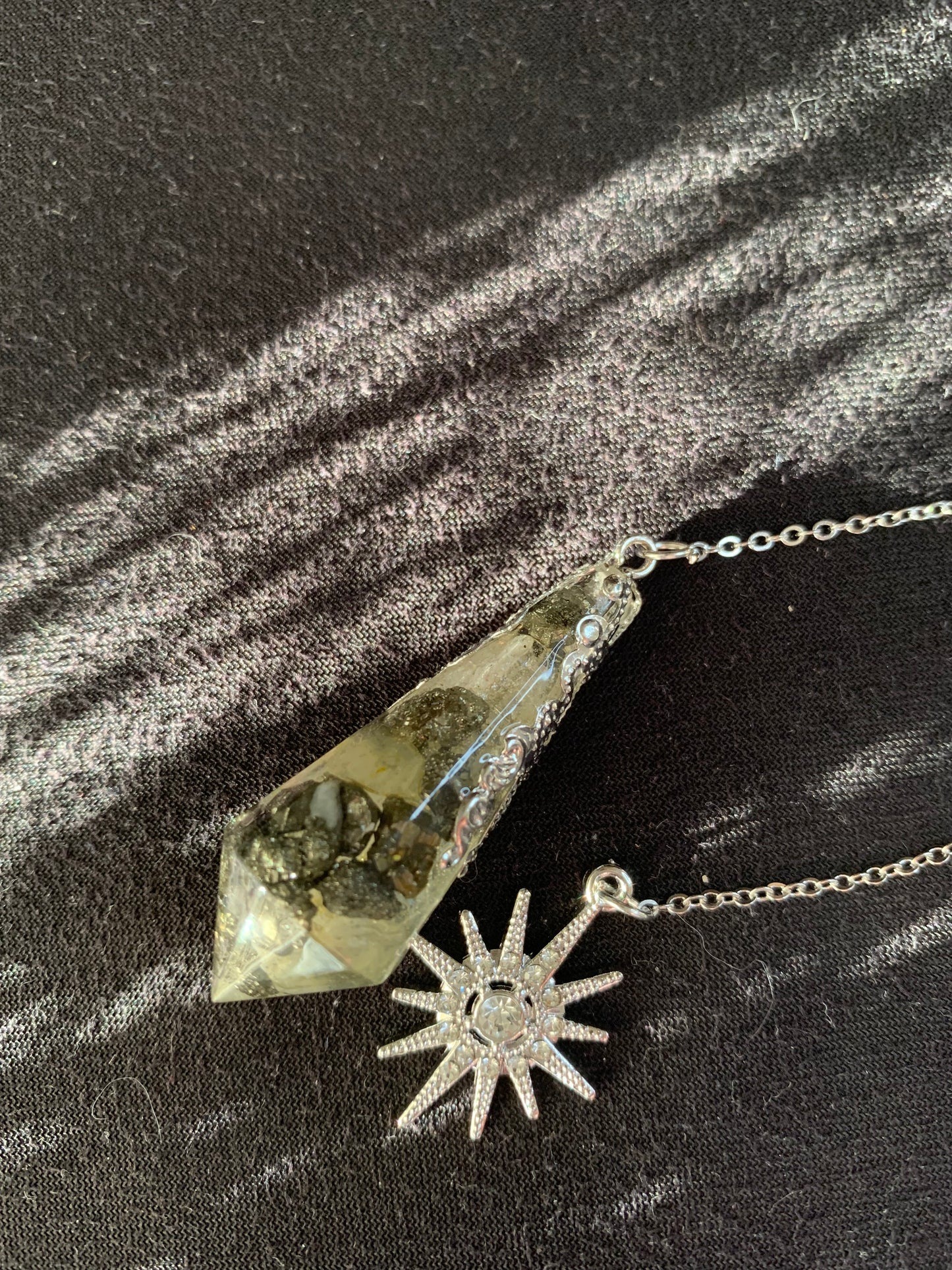 Pendule en Pyrite et Citrine